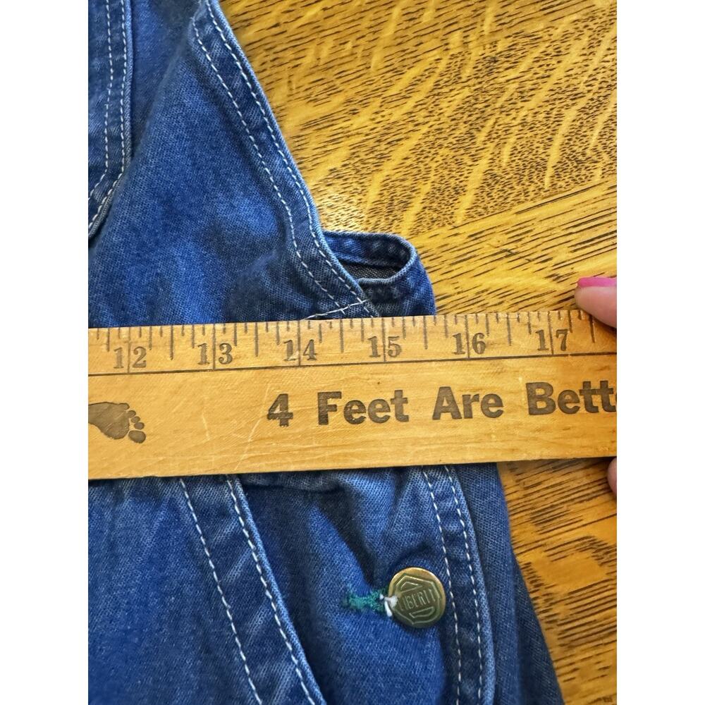 Liberty Denim Bib Carpenter Overalls Relaxed Fit Workwear Grunge Kids Sz 20 Farm - Picture 7 of 10